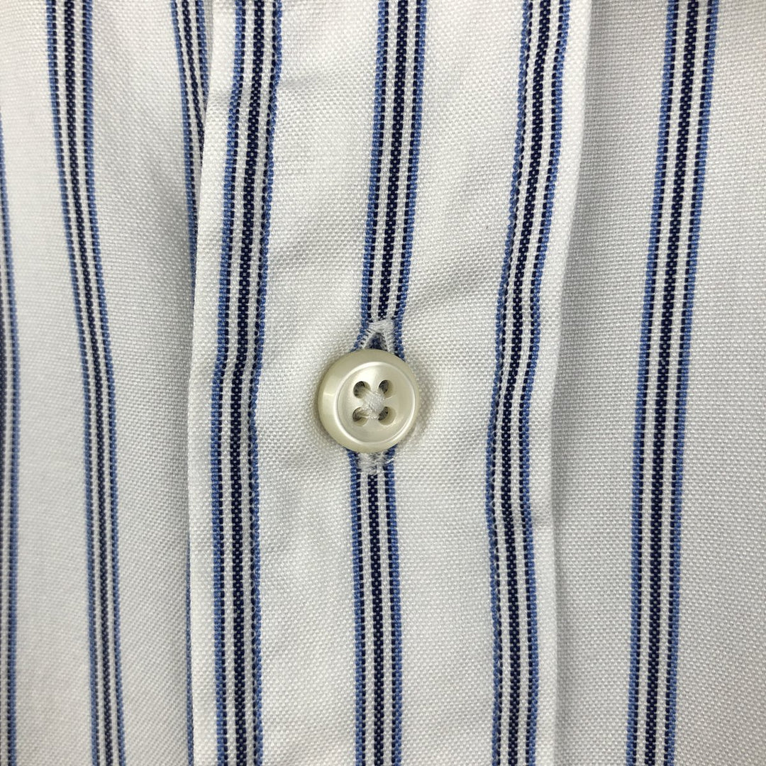 Ralph Lauren POLO by Ralph Lauren LOWELL Multi-stripe Long-Sleeve Cotton Stripe Shirt, Men's Size XL (approx.) cotton white type Vintage Second Hand