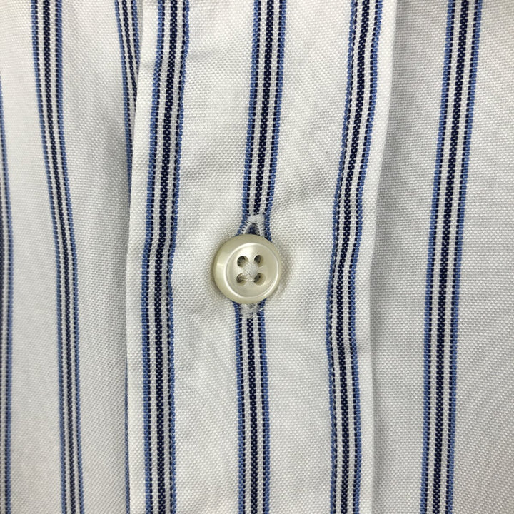 Ralph Lauren POLO by Ralph Lauren LOWELL Multi-stripe Long-Sleeve Cotton Stripe Shirt, Men's Size XL (approx.) cotton white type Vintage Second Hand