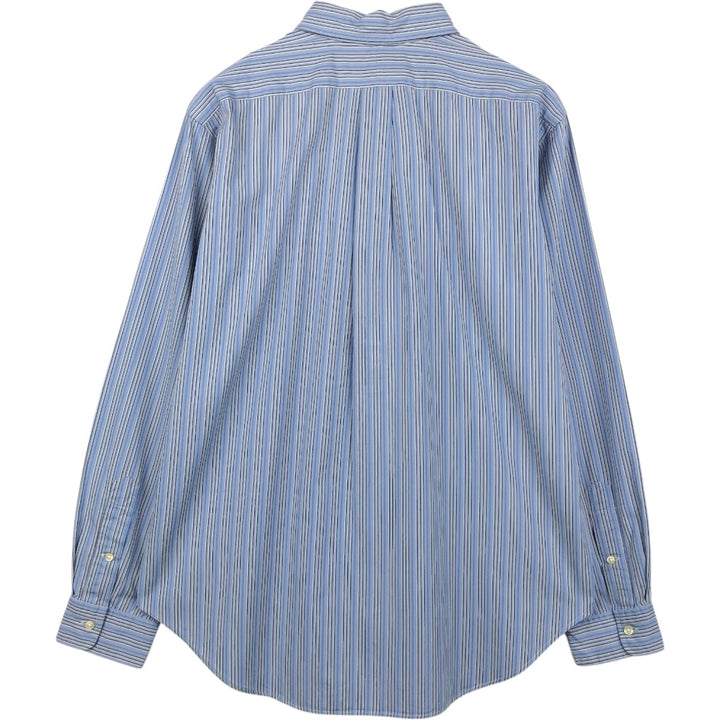 Ralph Lauren Classic Fit Multi-Stripe Long Sleeve Button-Down Striped Shirt, Men's Size L cotton Blue type light blue Vintage Second Hand