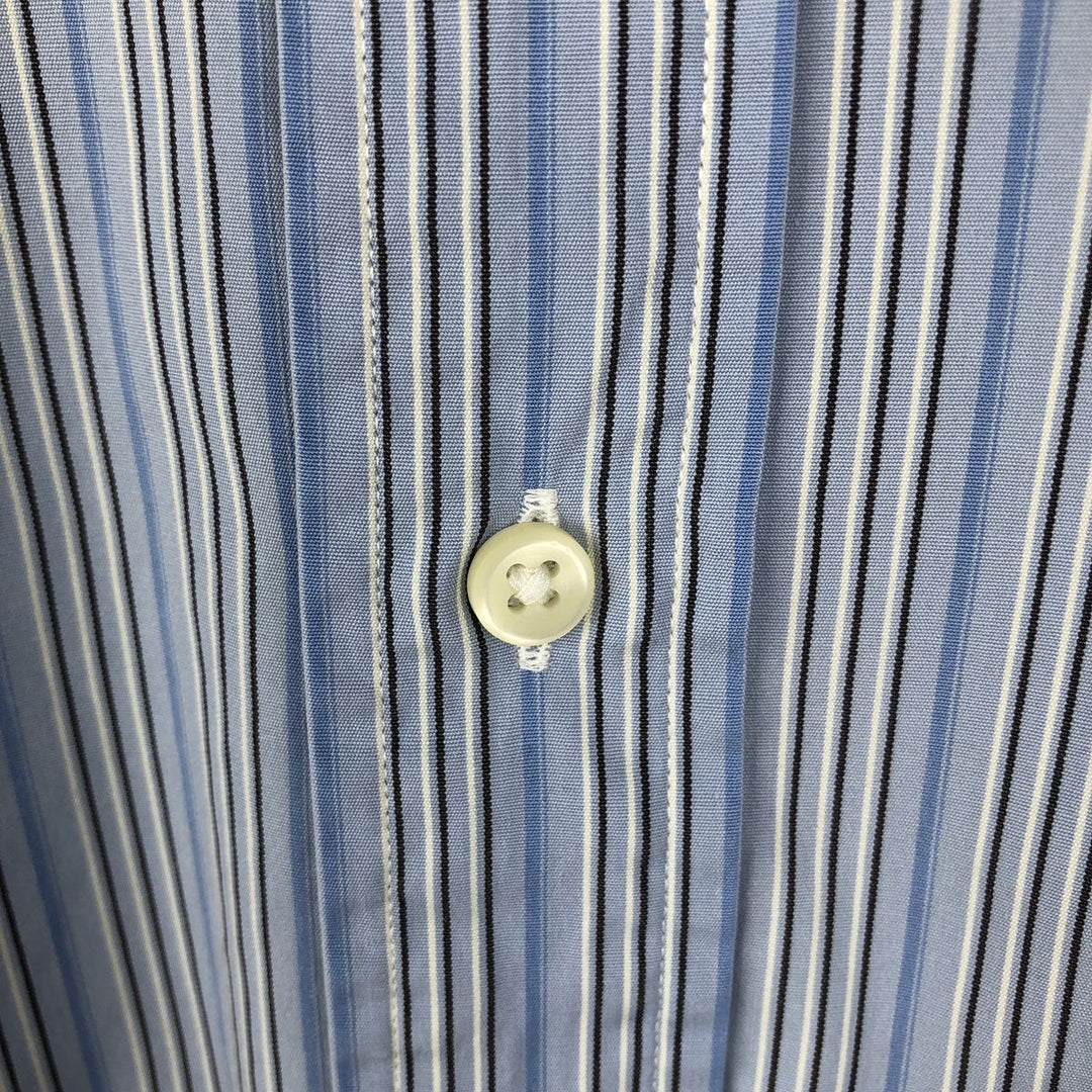 Ralph Lauren Classic Fit Multi-Stripe Long Sleeve Button-Down Striped Shirt, Men's Size L cotton Blue type light blue Vintage Second Hand