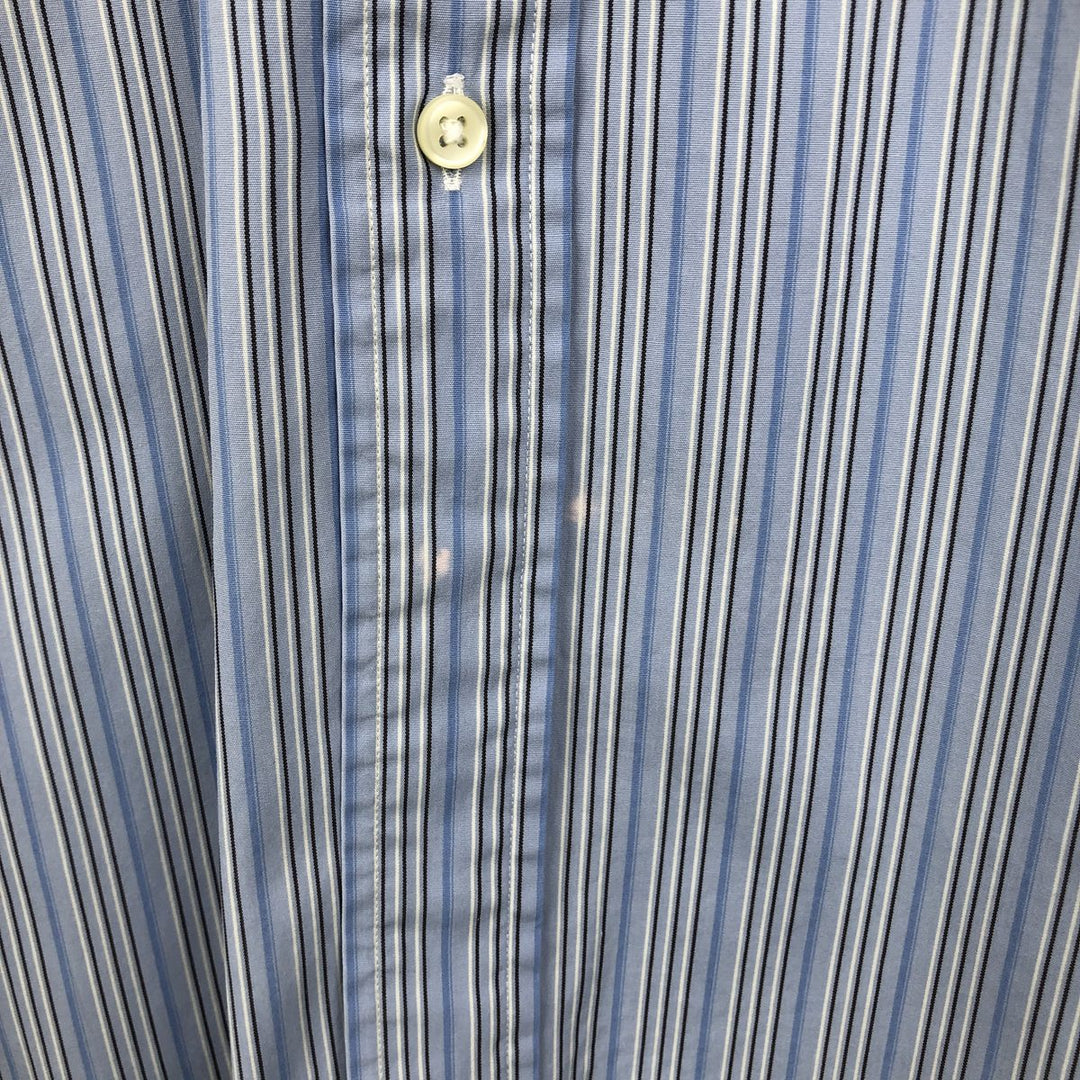 Ralph Lauren Classic Fit Multi-Stripe Long Sleeve Button-Down Striped Shirt, Men's Size L cotton Blue type light blue Vintage Second Hand