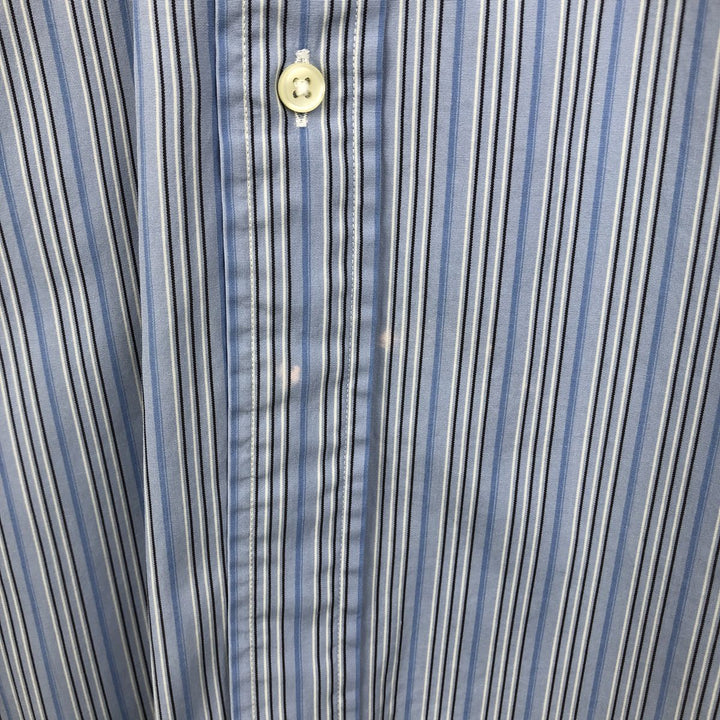 Ralph Lauren Classic Fit Multi-Stripe Long Sleeve Button-Down Striped Shirt, Men's Size L cotton Blue type light blue Vintage Second Hand