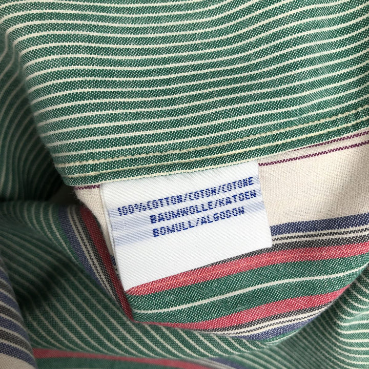 Ralph Lauren POLO by Ralph Lauren Multi-Stripe Long Sleeve Button-Down Striped Shirt, Men's Size Medium cotton Beige type Vintage Second Hand