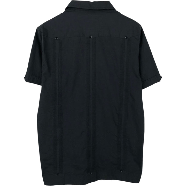The Havanera Co. Short-Sleeve Open-Collar Mexican Shirt / Cuban Shirt / Box Shirt (Men's Size S) polyester black type Vintage Second Hand
