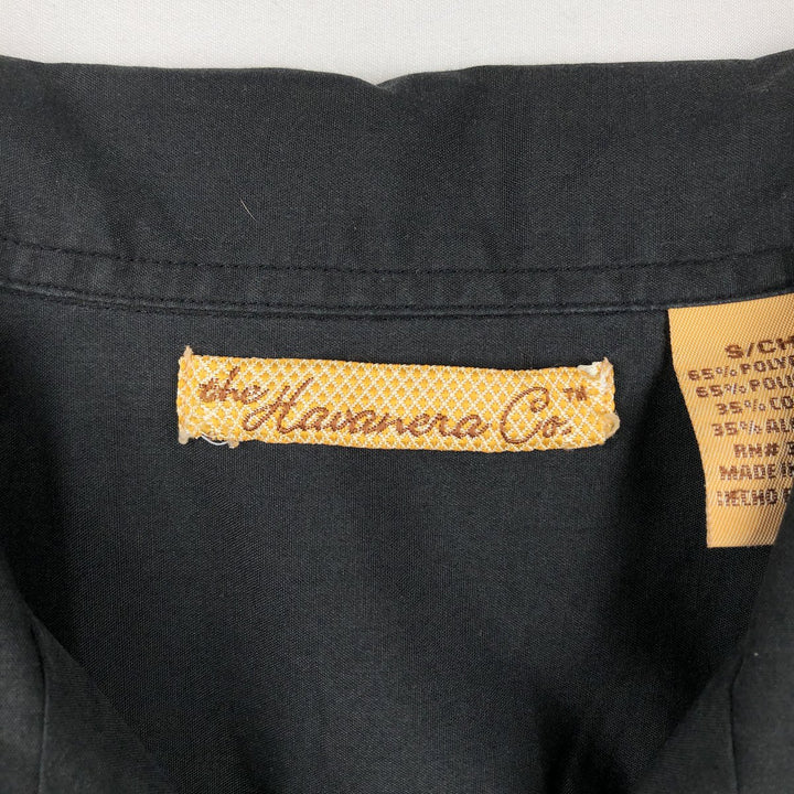 The Havanera Co. Short-Sleeve Open-Collar Mexican Shirt / Cuban Shirt / Box Shirt (Men's Size S) polyester black type Vintage Second Hand