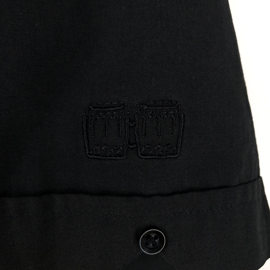 The Havanera Co. Short-Sleeve Open-Collar Mexican Shirt / Cuban Shirt / Box Shirt (Men's Size S) polyester black type Vintage Second Hand