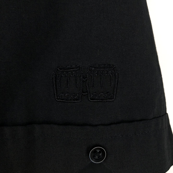 The Havanera Co. Short-Sleeve Open-Collar Mexican Shirt / Cuban Shirt / Box Shirt (Men's Size S) polyester black type Vintage Second Hand