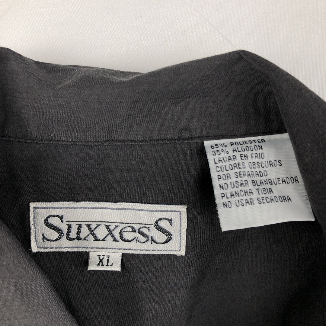 SuxxesS Short-Sleeve Mexican Shirt, Cuban Shirt, Boxy Shirt, Men's Size XL (approx.) polyester black type Vintage Second Hand