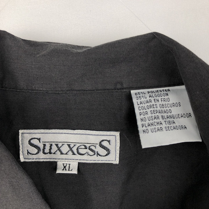SuxxesS Short-Sleeve Mexican Shirt, Cuban Shirt, Boxy Shirt, Men's Size XL (approx.) polyester black type Vintage Second Hand