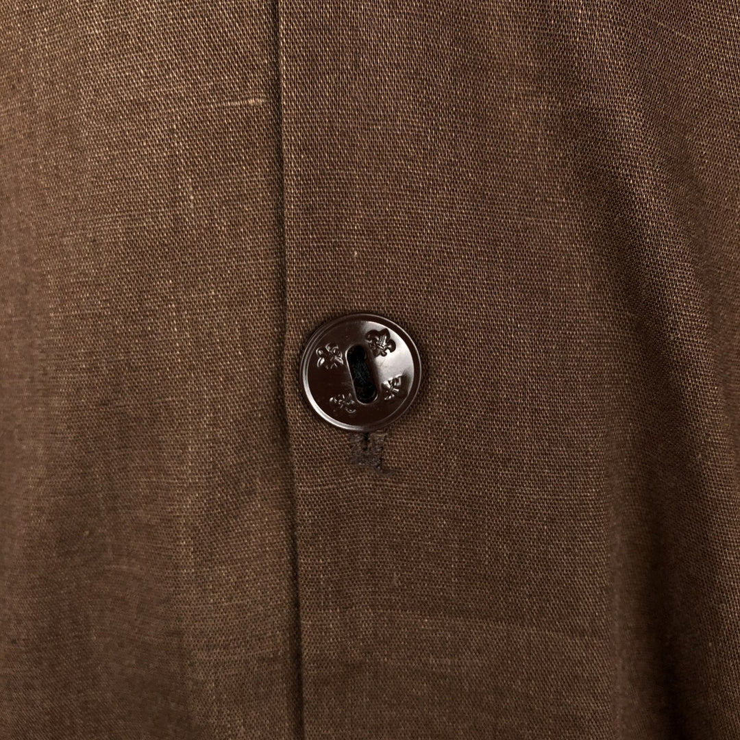 Alexander Martin Short-Sleeve Open-Collar Mexican Shirt, Cuban Shirt, Boxy Shirt, Made in USA, Men's Size L (Equivalent), Vintage polyester brown type Vintage Second Hand