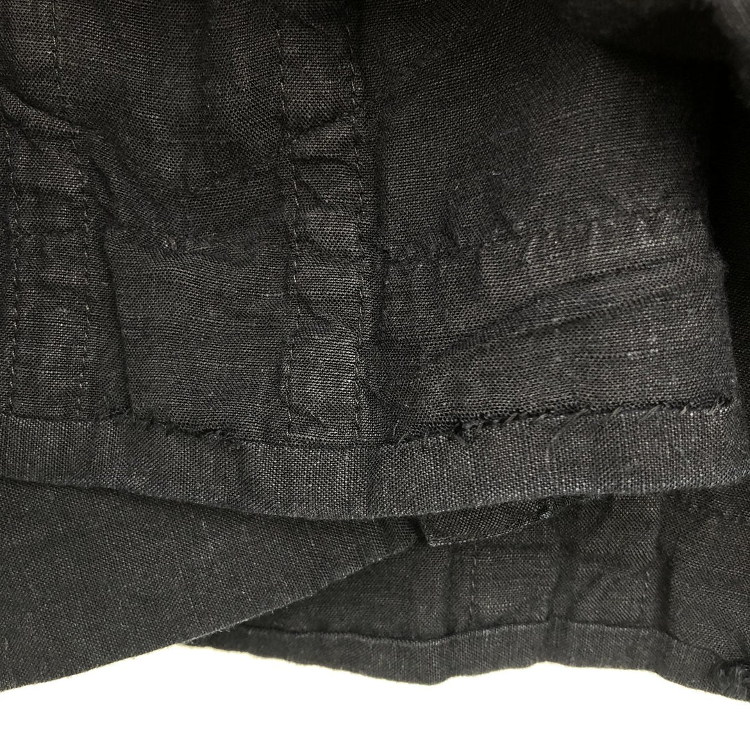 Havana Short Sleeve Open Collar Mexican Shirt Cuban Shirt Box Shirt Men's M Size linen black type Vintage Second Hand