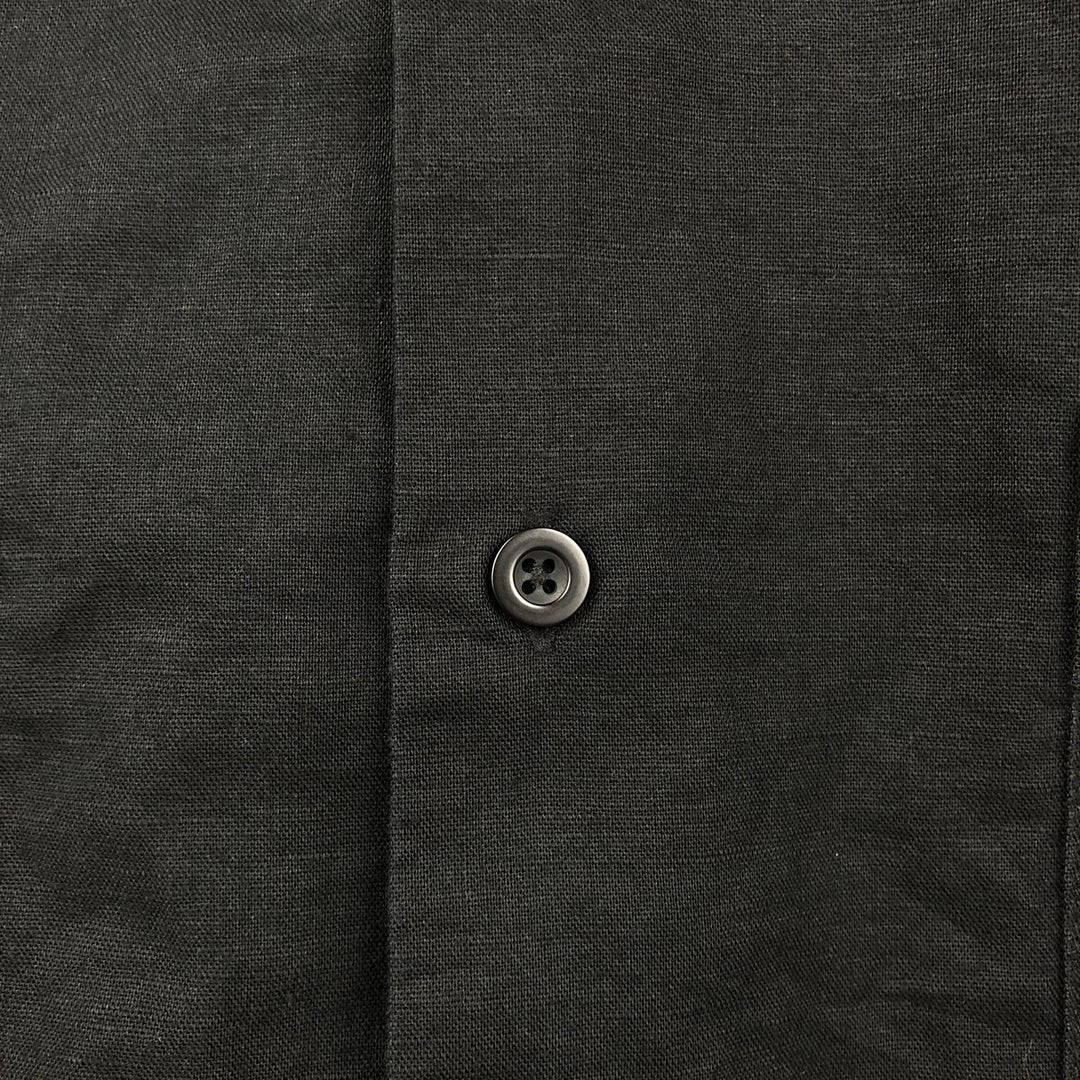 CUBAVERA Short Sleeve Open Collar Mexican Shirt Cuban Shirt Box Shirt Men's XXL linen black type Vintage Second Hand