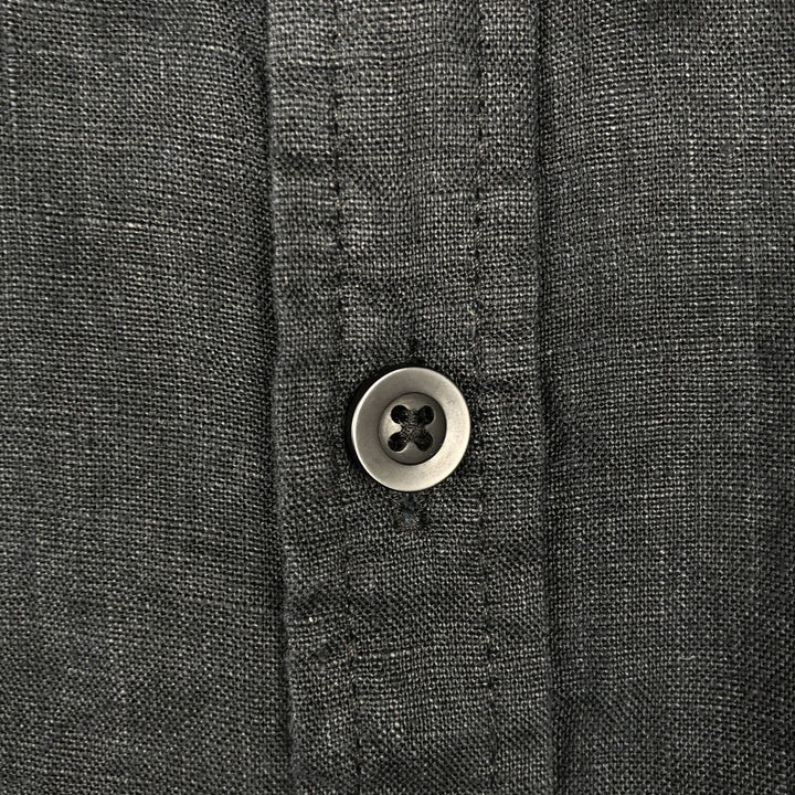 CUBAVERA Short-Sleeve Mexican Shirt, Cuban Shirt, Men's Size L (Equivalent), Boxy Shirt linen black type Vintage Second Hand