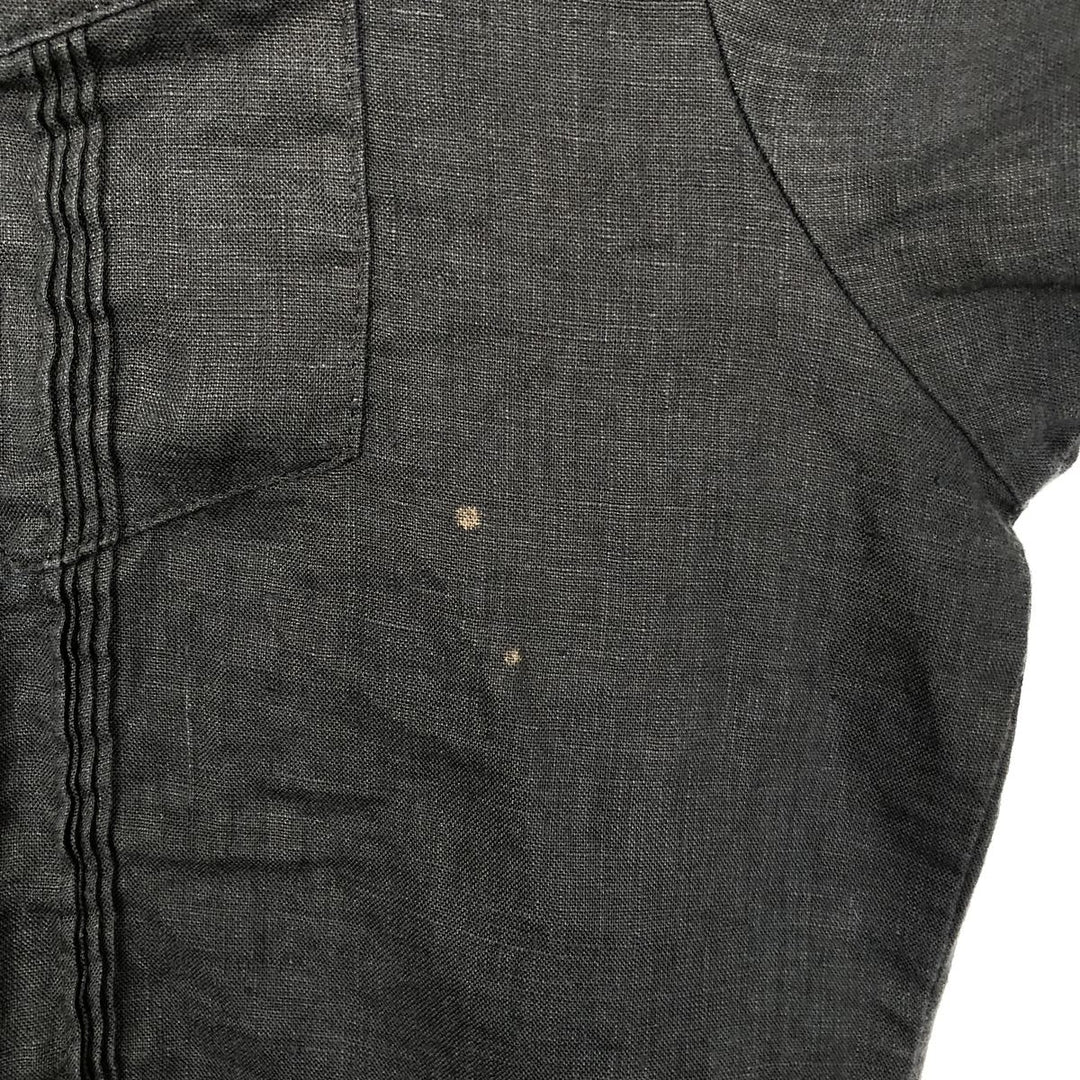 CUBAVERA Short-Sleeve Mexican Shirt, Cuban Shirt, Men's Size L (Equivalent), Boxy Shirt linen black type Vintage Second Hand