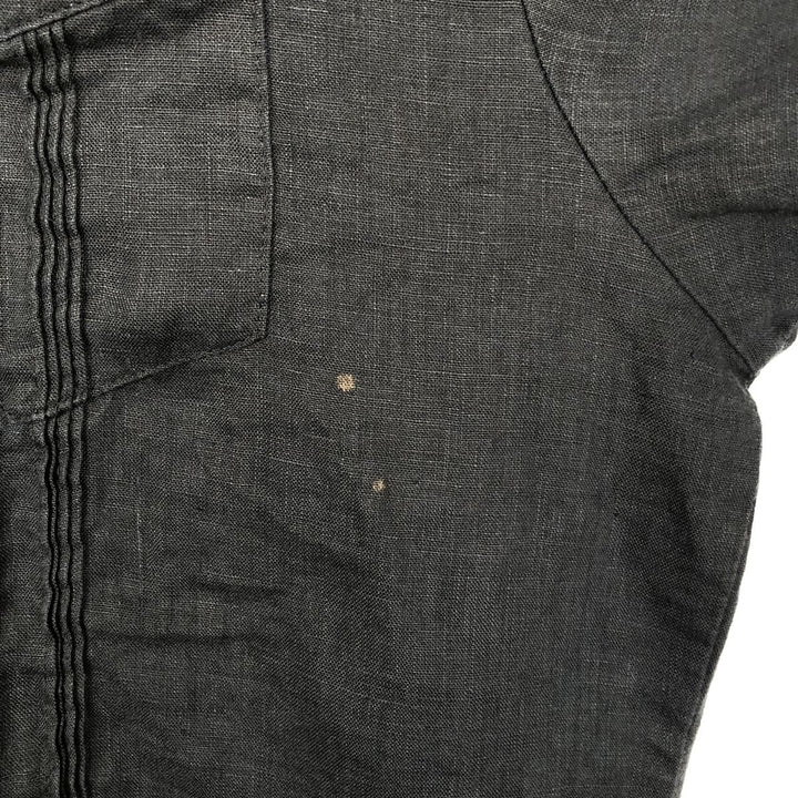 CUBAVERA Short-Sleeve Mexican Shirt, Cuban Shirt, Men's Size L (Equivalent), Boxy Shirt linen black type Vintage Second Hand