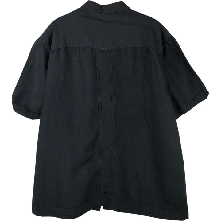 CUBAVERA Short Sleeve Mexican Shirt, Cuban Shirt, Box Shirt, Men's XXL Lamy black type Vintage Second Hand