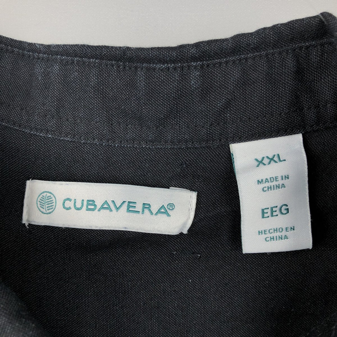 CUBAVERA Short Sleeve Mexican Shirt, Cuban Shirt, Box Shirt, Men's XXL Lamy black type Vintage Second Hand