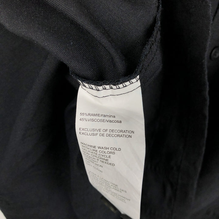 CUBAVERA Short Sleeve Mexican Shirt, Cuban Shirt, Box Shirt, Men's XXL Lamy black type Vintage Second Hand
