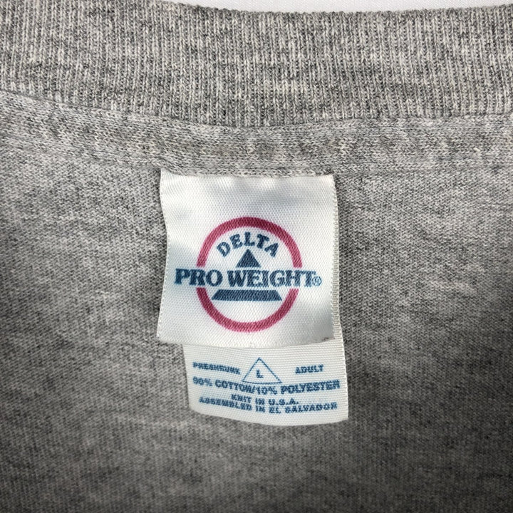 2000'S Delta Harvard College Long-Sleeve T-Shirt (Men's Size L) cotton gray type Vintage Second Hand