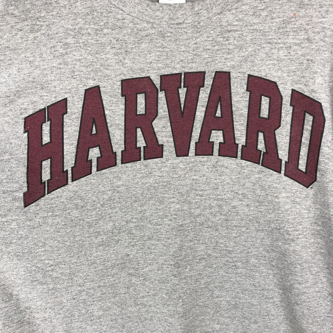 2000'S Delta Harvard College Long-Sleeve T-Shirt (Men's Size L) cotton gray type Vintage Second Hand