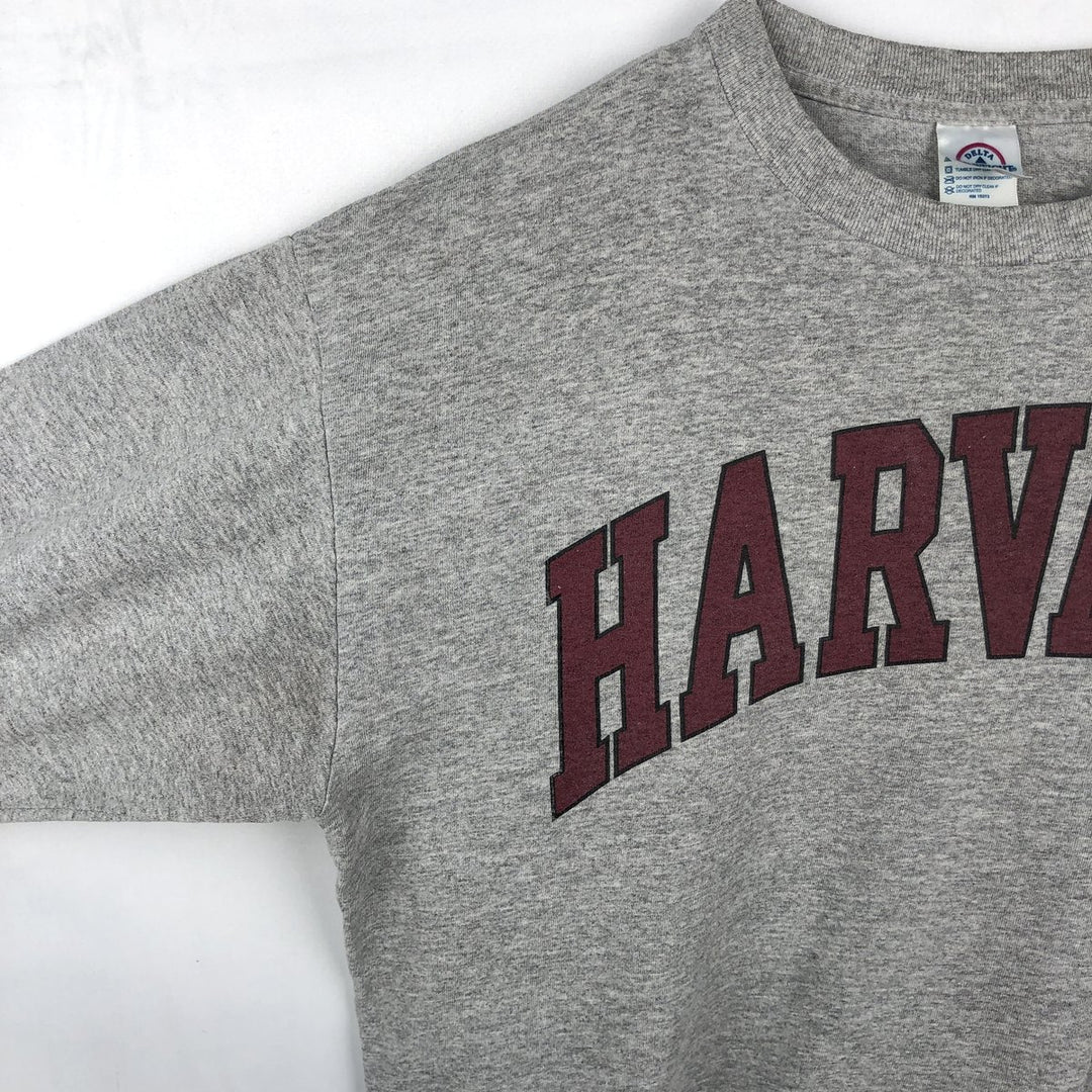 2000'S Delta Harvard College Long-Sleeve T-Shirt (Men's Size L) cotton gray type Vintage Second Hand