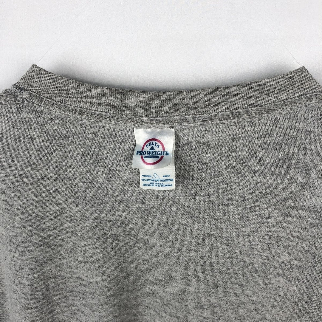 2000'S Delta Harvard College Long-Sleeve T-Shirt (Men's Size L) cotton gray type Vintage Second Hand