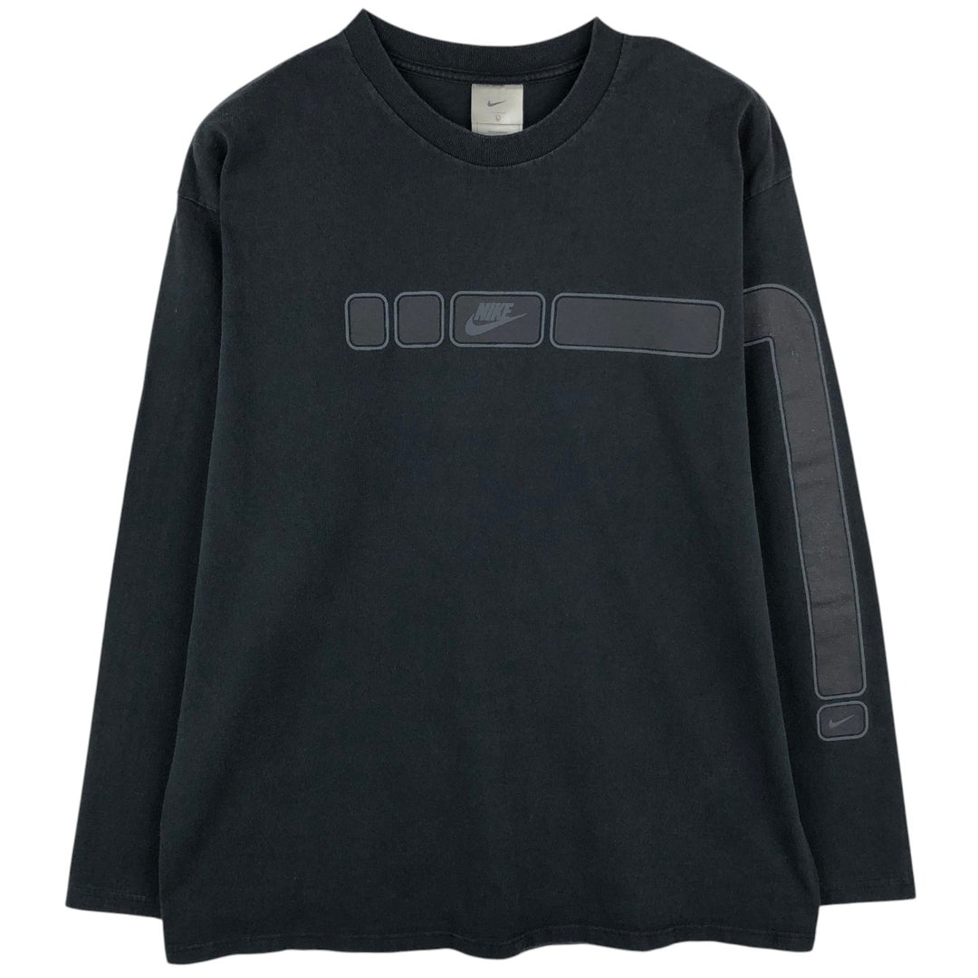 00'S Nike NIKE Long T-shirt Long T Men's L size cotton black type Vintage Second Hand