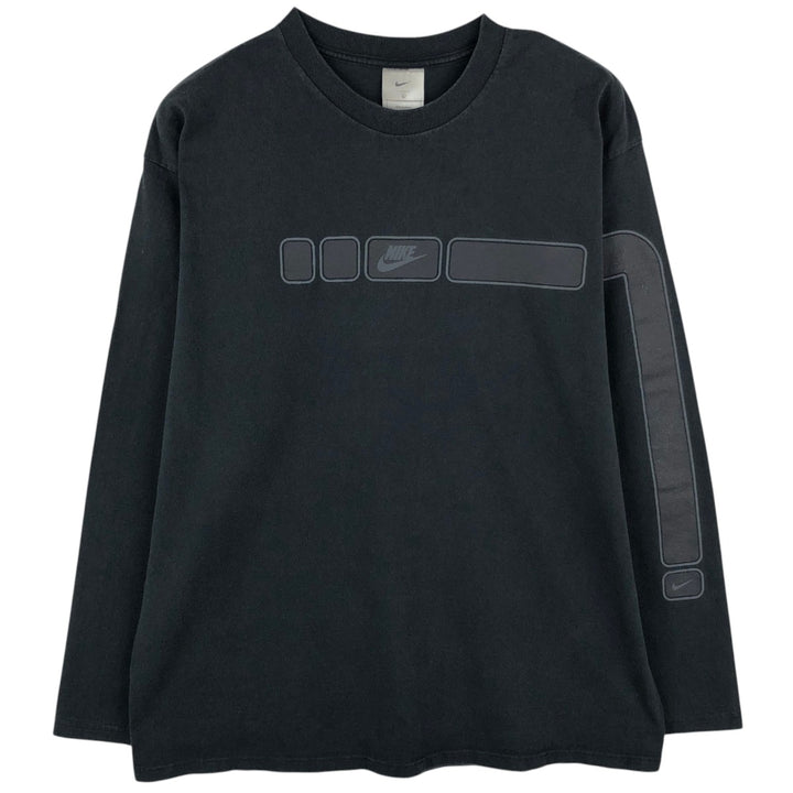 00'S Nike NIKE Long T-shirt Long T Men's L size cotton black type Vintage Second Hand