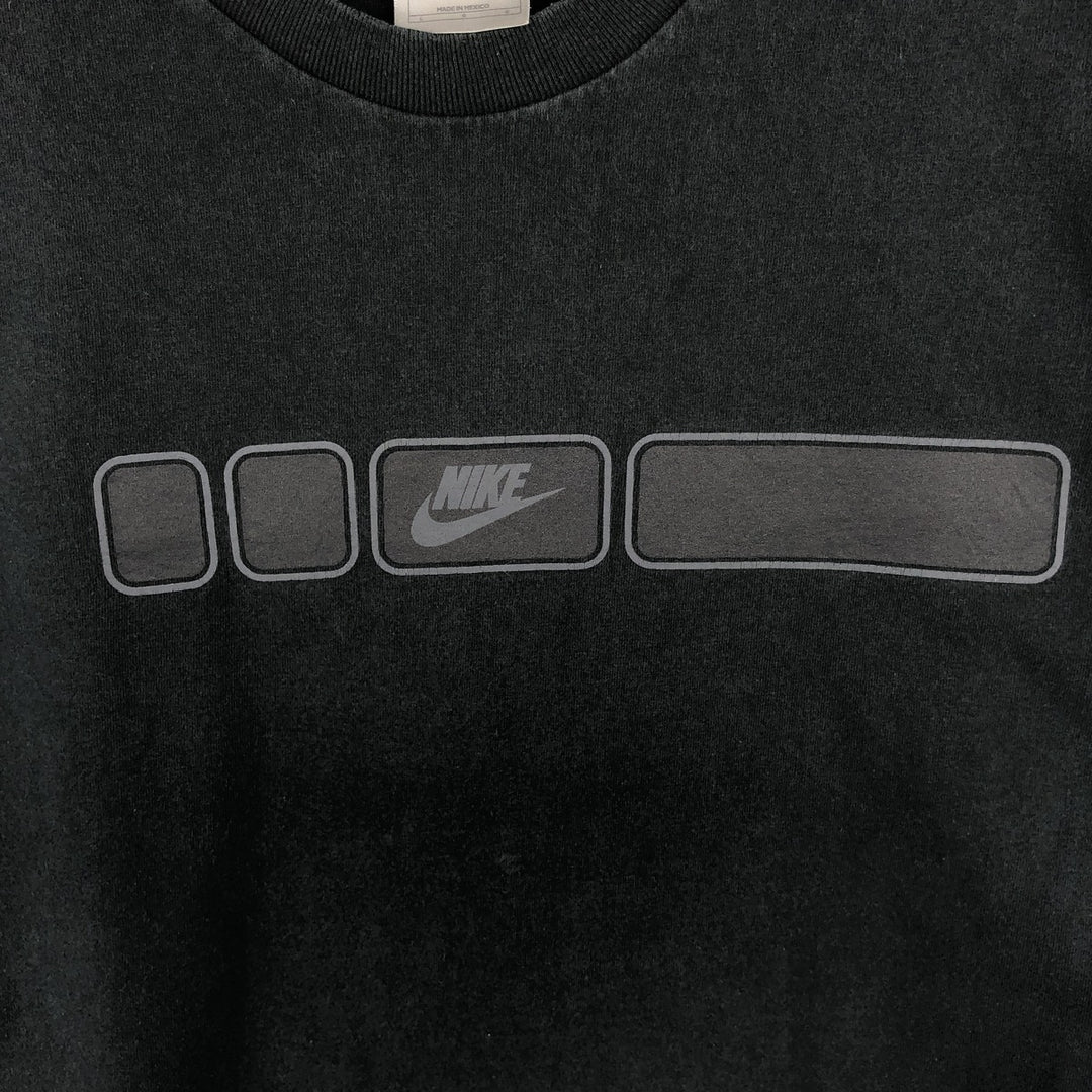 00'S Nike NIKE Long T-shirt Long T Men's L size cotton black type Vintage Second Hand