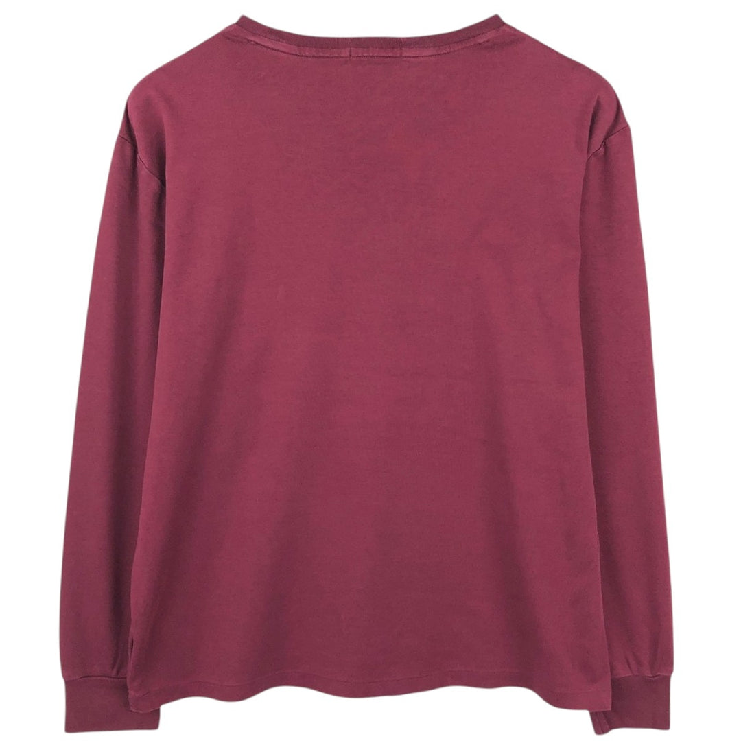 Ralph Lauren POLO RALPH LAUREN CUSTOM SLIM FIT Long-Sleeve T-Shirt (Men's Size L) cotton bordeaux Vintage Second Hand
