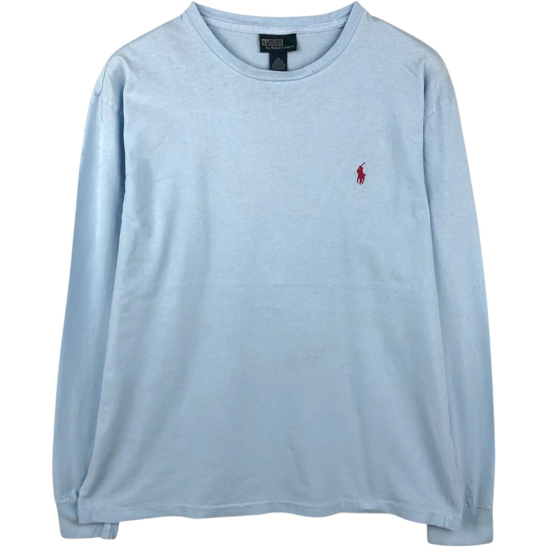Ralph Lauren POLO by Ralph Lauren long-sleeved T-shirt, men's size M cotton Blue type light blue Vintage Second Hand