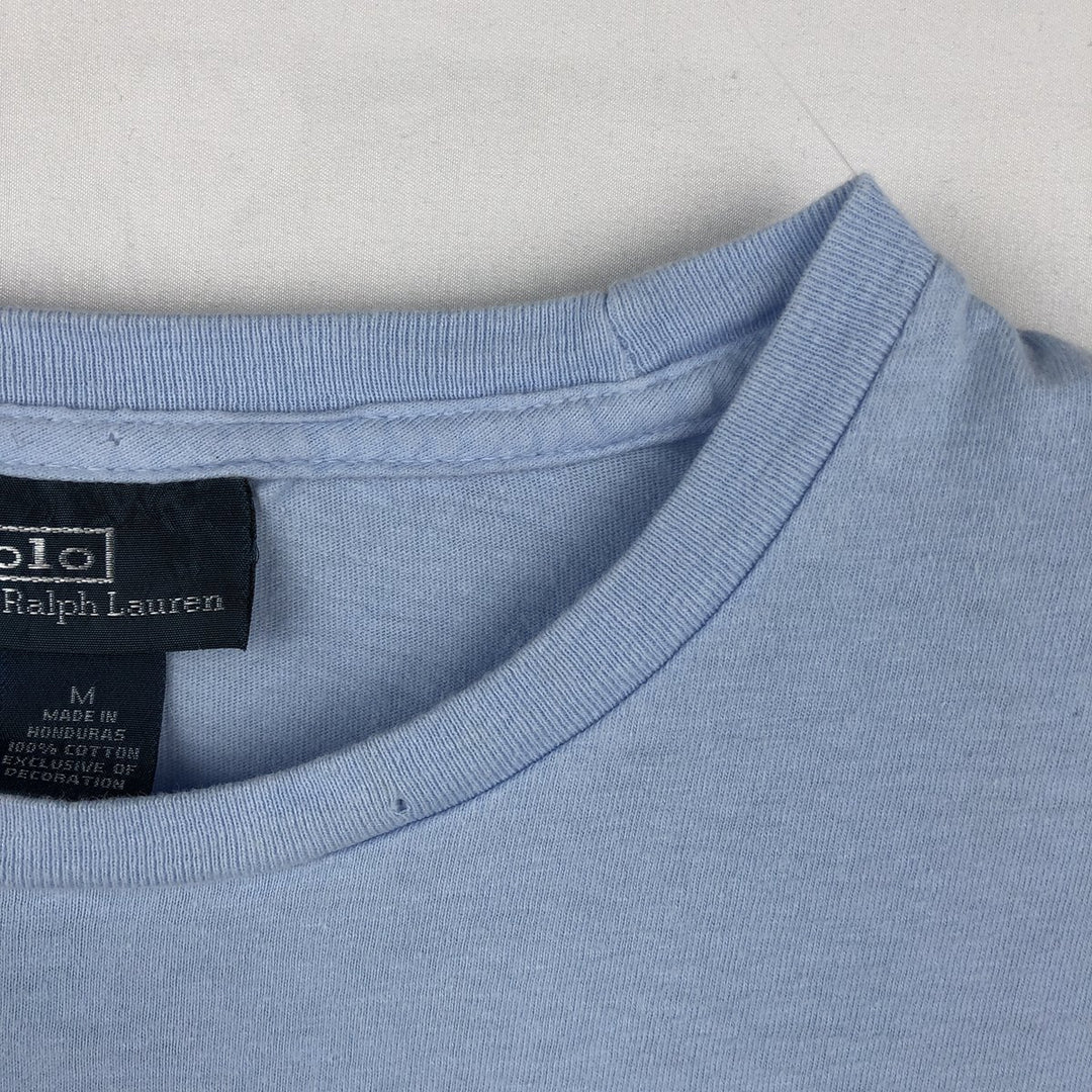 Ralph Lauren POLO by Ralph Lauren long-sleeved T-shirt, men's size M cotton Blue type light blue Vintage Second Hand