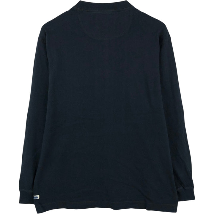90'S Levi's Henley Neck Long-Sleeve T-Shirt, Made in USA, Men's Size L (Equivalent), Vintage cotton black type Vintage Second Hand
