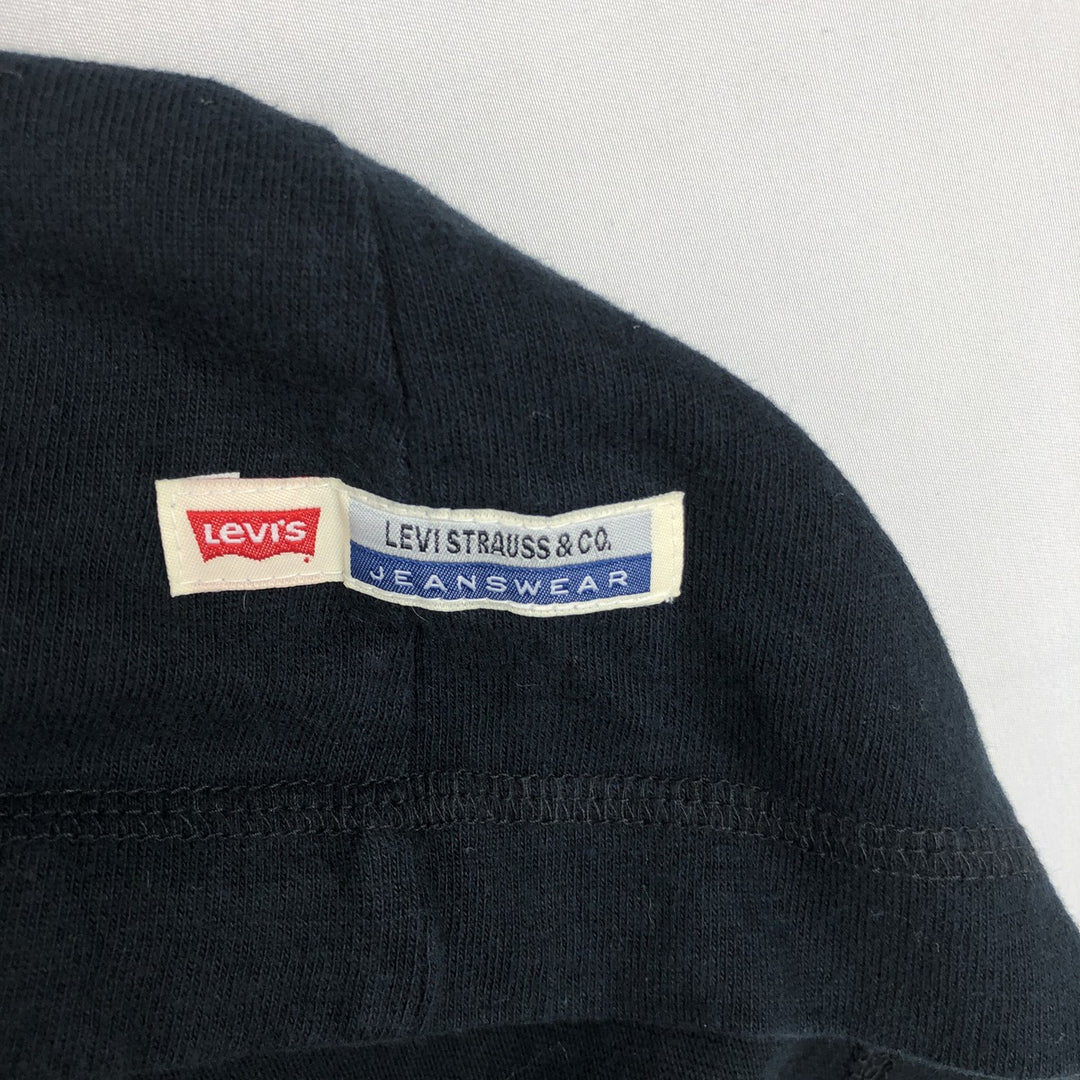 90'S Levi's Henley Neck Long-Sleeve T-Shirt, Made in USA, Men's Size L (Equivalent), Vintage cotton black type Vintage Second Hand