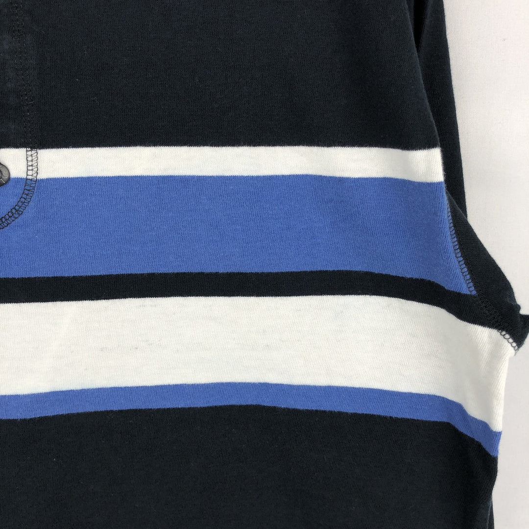 90'S Levi's Henley Neck Long-Sleeve T-Shirt, Made in USA, Men's Size L (Equivalent), Vintage cotton black type Vintage Second Hand