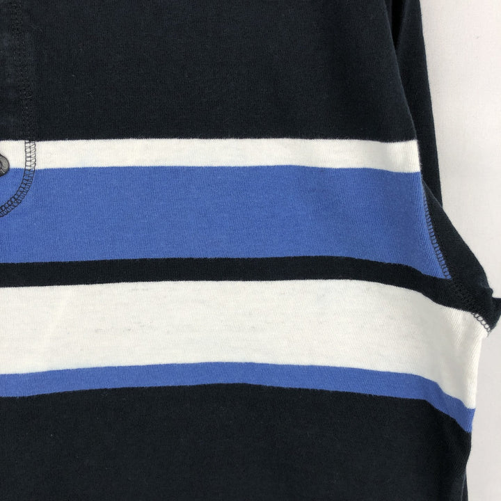 90'S Levi's Henley Neck Long-Sleeve T-Shirt, Made in USA, Men's Size L (Equivalent), Vintage cotton black type Vintage Second Hand