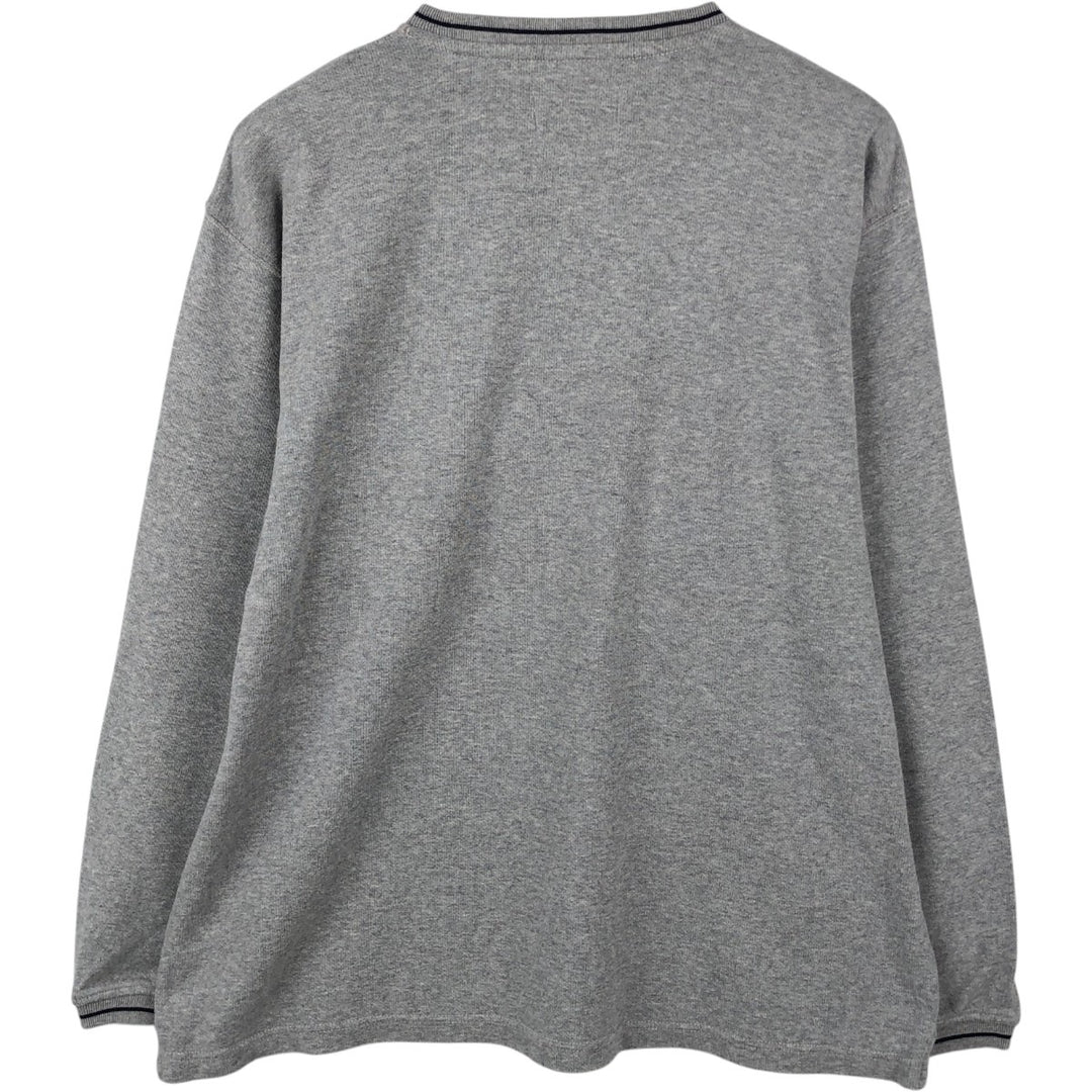 Ralph Lauren CHAPS V-neck long T-shirt, men's XL size cotton gray type Vintage Second Hand