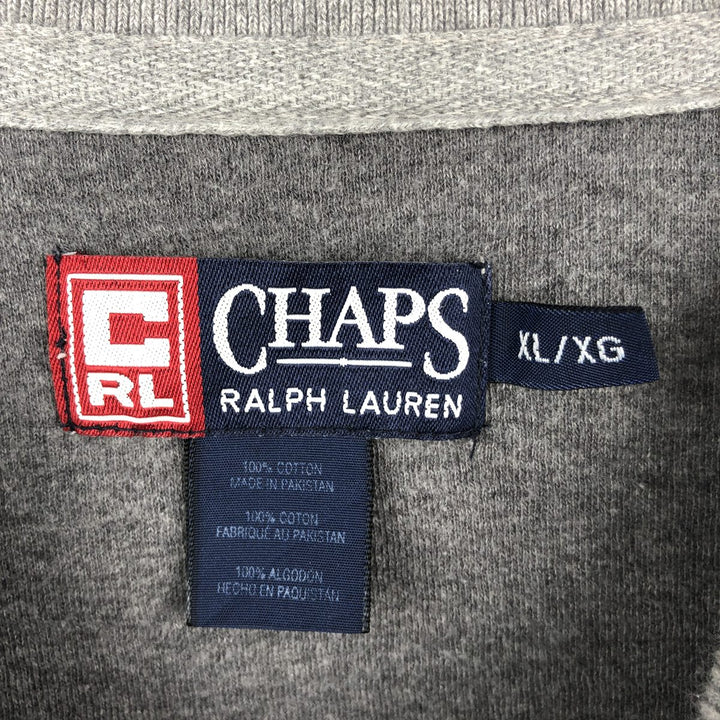 Ralph Lauren CHAPS V-neck long T-shirt, men's XL size cotton gray type Vintage Second Hand