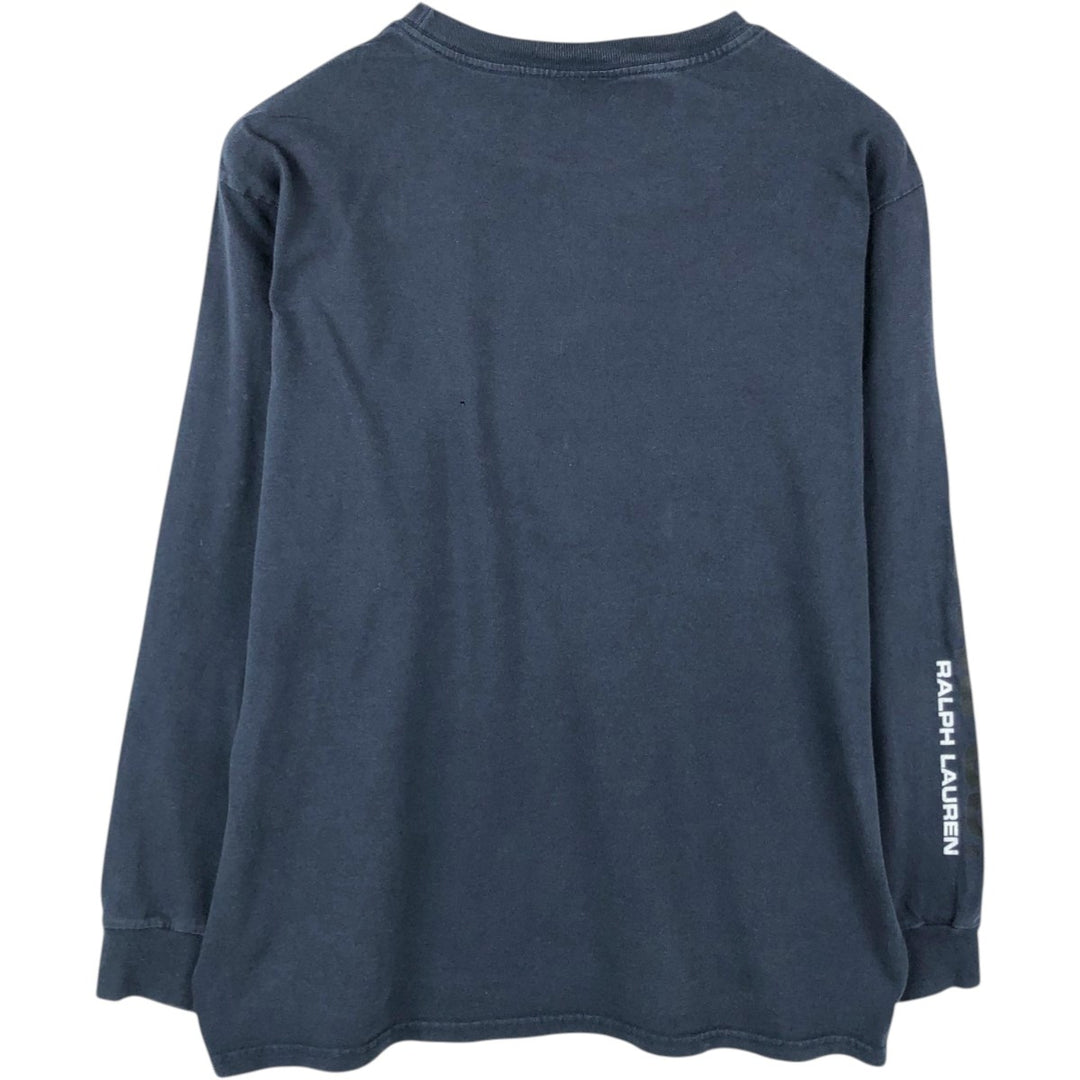 2000'S Ralph Lauren Polo Jeans Company long-sleeved T-shirt, men's size L cotton navy blue type Vintage Second Hand