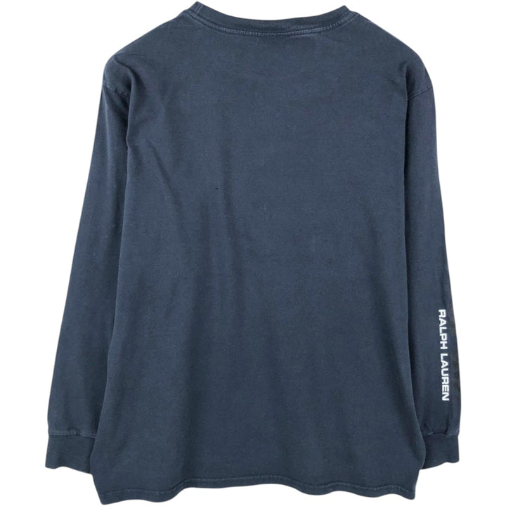 2000'S Ralph Lauren Polo Jeans Company long-sleeved T-shirt, men's size L cotton navy blue type Vintage Second Hand