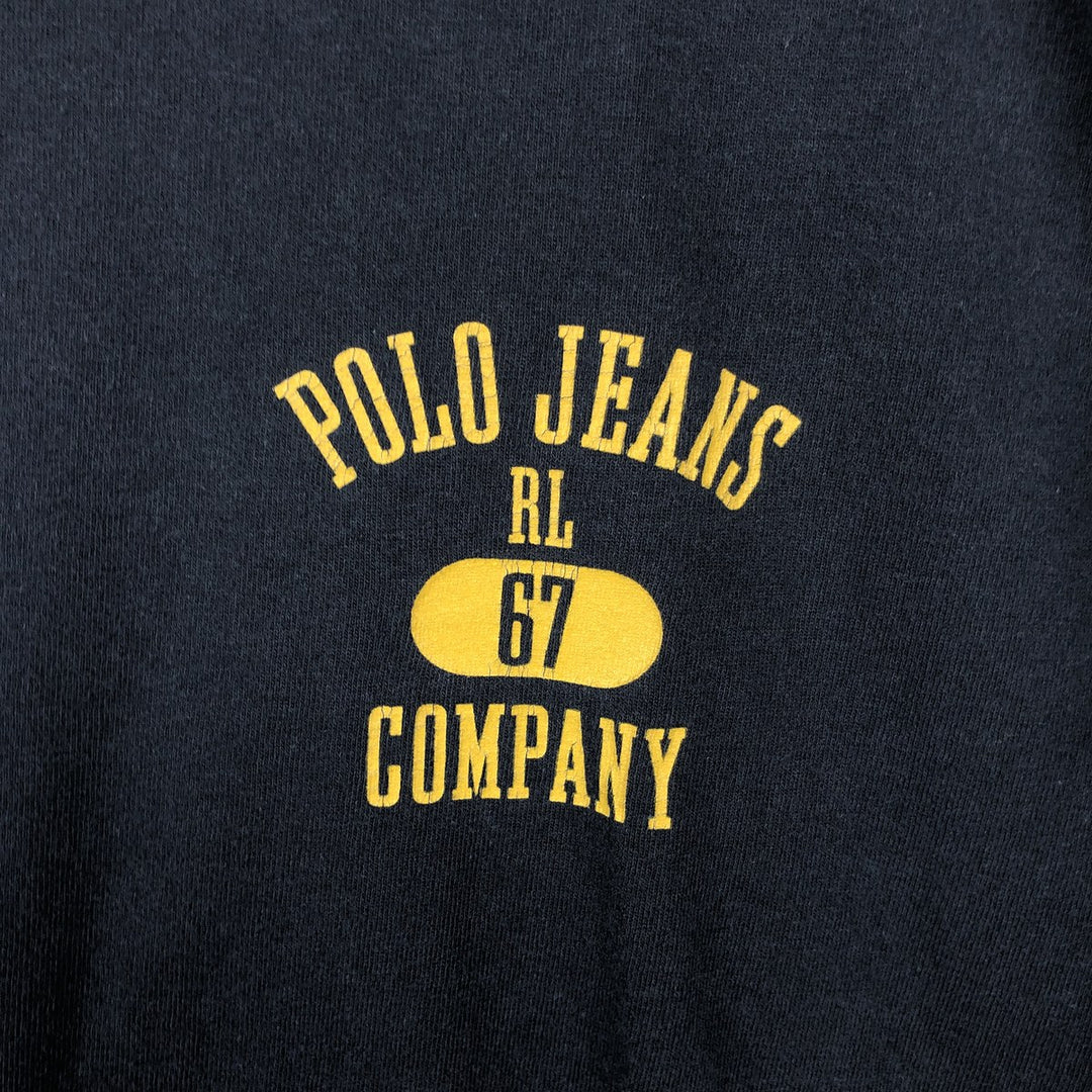 2000'S Ralph Lauren Polo Jeans Company long-sleeved T-shirt, men's size L cotton navy blue type Vintage Second Hand