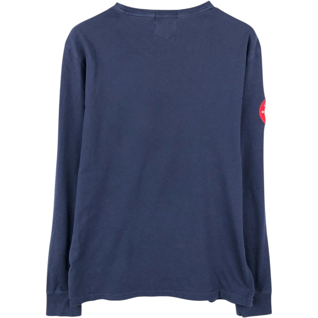 Ralph Lauren POLO RALPH LAUREN Olympic USA Team Polo Bear Long-Sleeve T-Shirt (Men's Size M) cotton navy blue type Vintage Second Hand