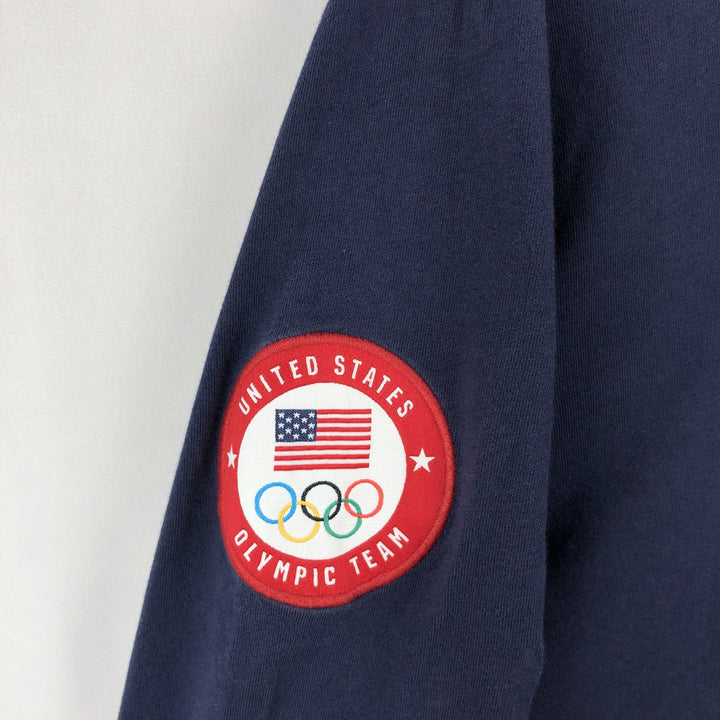 Ralph Lauren POLO RALPH LAUREN Olympic USA Team Polo Bear Long-Sleeve T-Shirt (Men's Size M) cotton navy blue type Vintage Second Hand