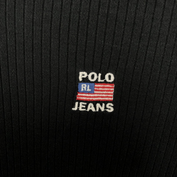 2000'S Ralph Lauren POLO JEANS COMPANY V-neck Long-sleeve T-shirt (Men's XL equivalent) cotton black type Vintage Second Hand