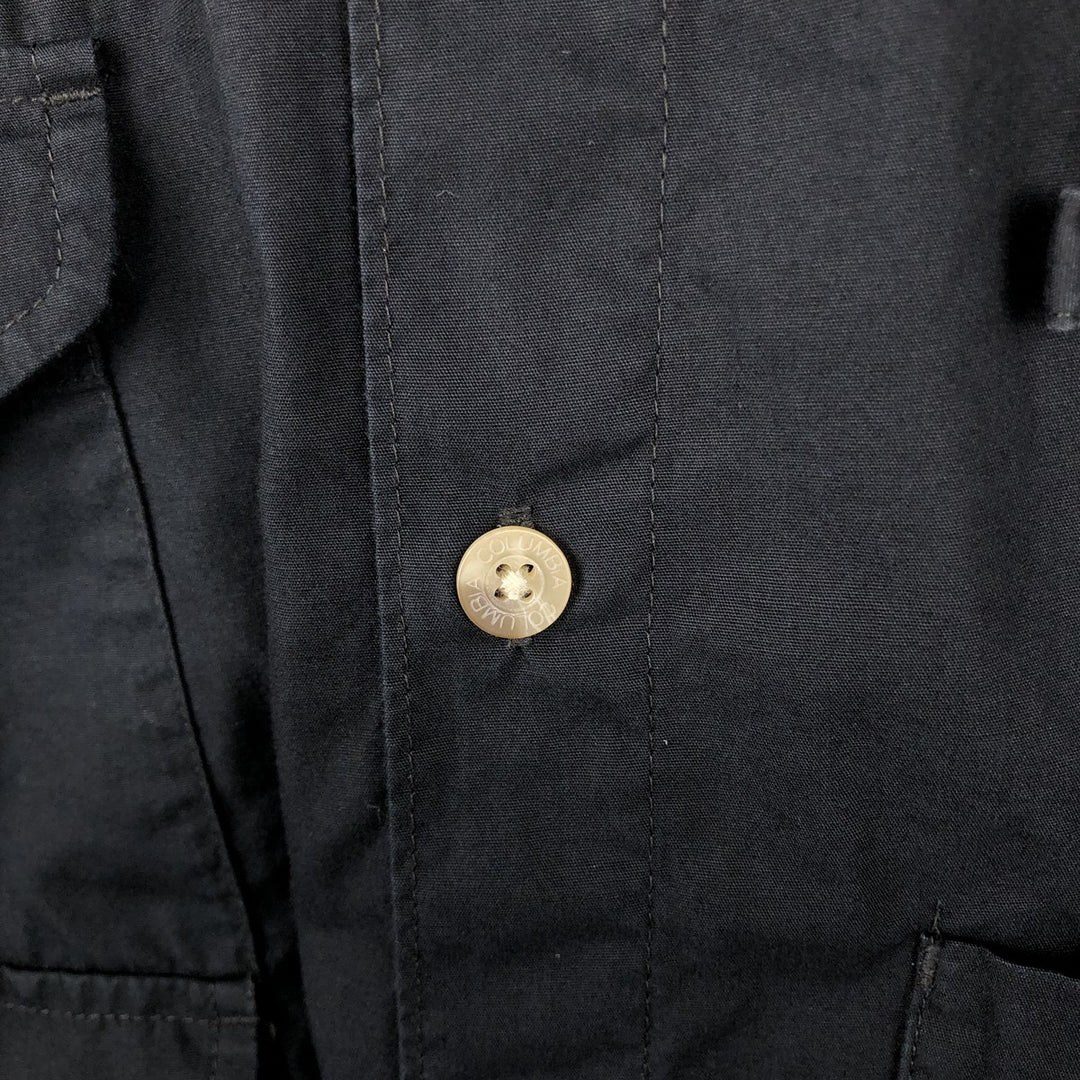 Columbia PFG OMNI-SHADE Omni-Shade Short-Sleeve Fishing Shirt with Concealed Button-Down, Men's Size XL (approx.) cotton black type Vintage Second Hand