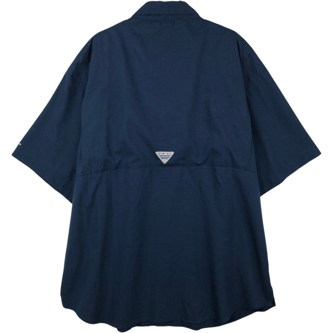 Columbia PFG OMNI-SHADE Omni-Shade Button-Down Short Sleeve Fishing Shirt Men's XL polyester navy blue type Vintage Second Hand