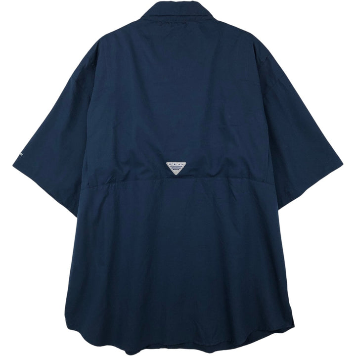 Columbia PFG OMNI-SHADE Omni-Shade Button-Down Short Sleeve Fishing Shirt Men's XL polyester navy blue type Vintage Second Hand