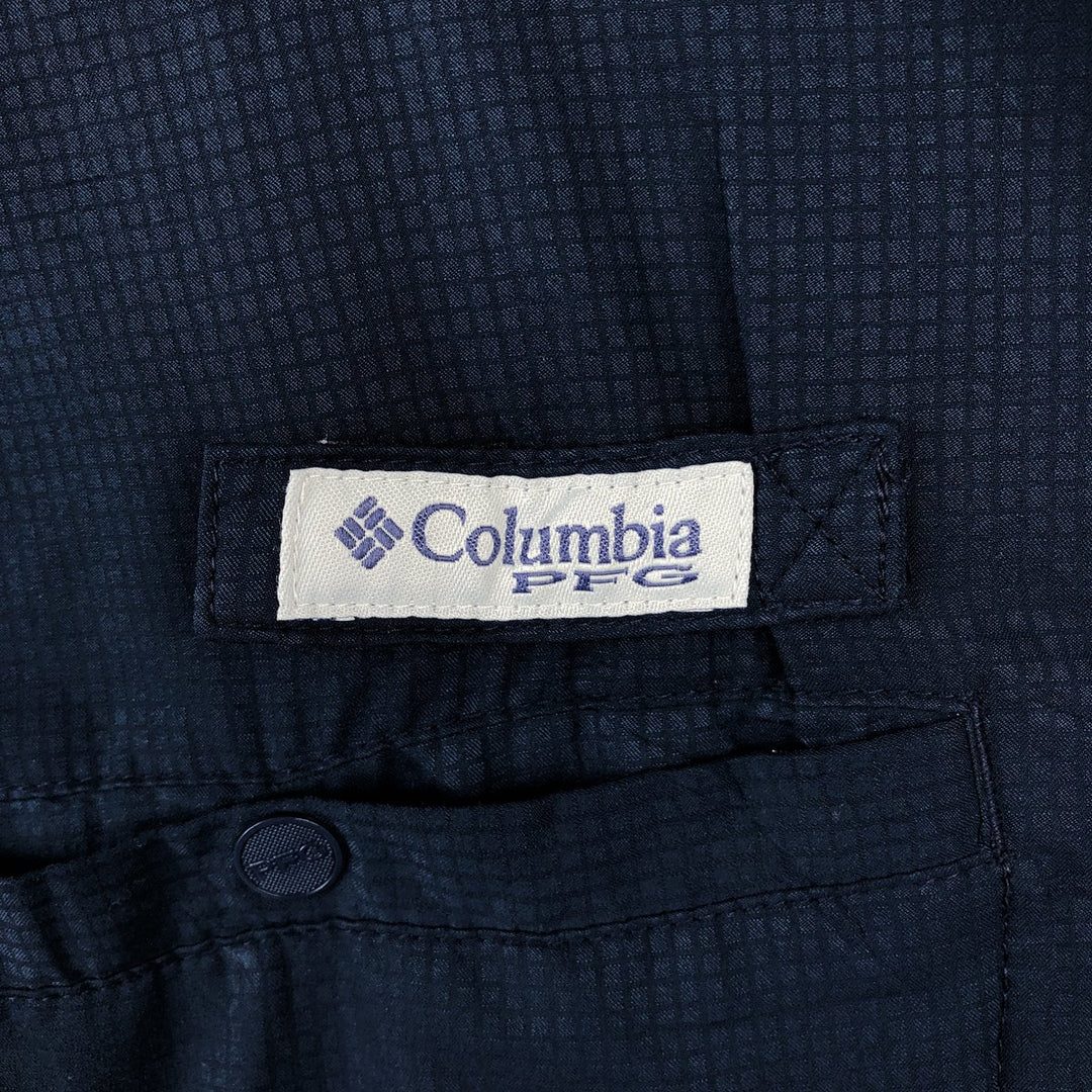 Columbia PFG OMNI-SHADE Omni-Shade Button-Down Short Sleeve Fishing Shirt Men's XL polyester navy blue type Vintage Second Hand