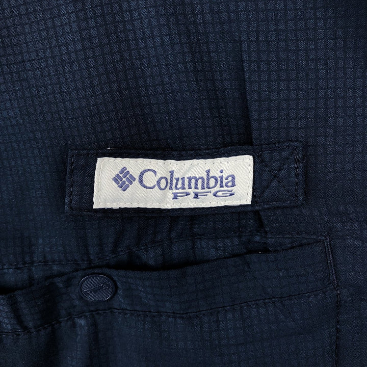 Columbia PFG OMNI-SHADE Omni-Shade Button-Down Short Sleeve Fishing Shirt Men's XL polyester navy blue type Vintage Second Hand