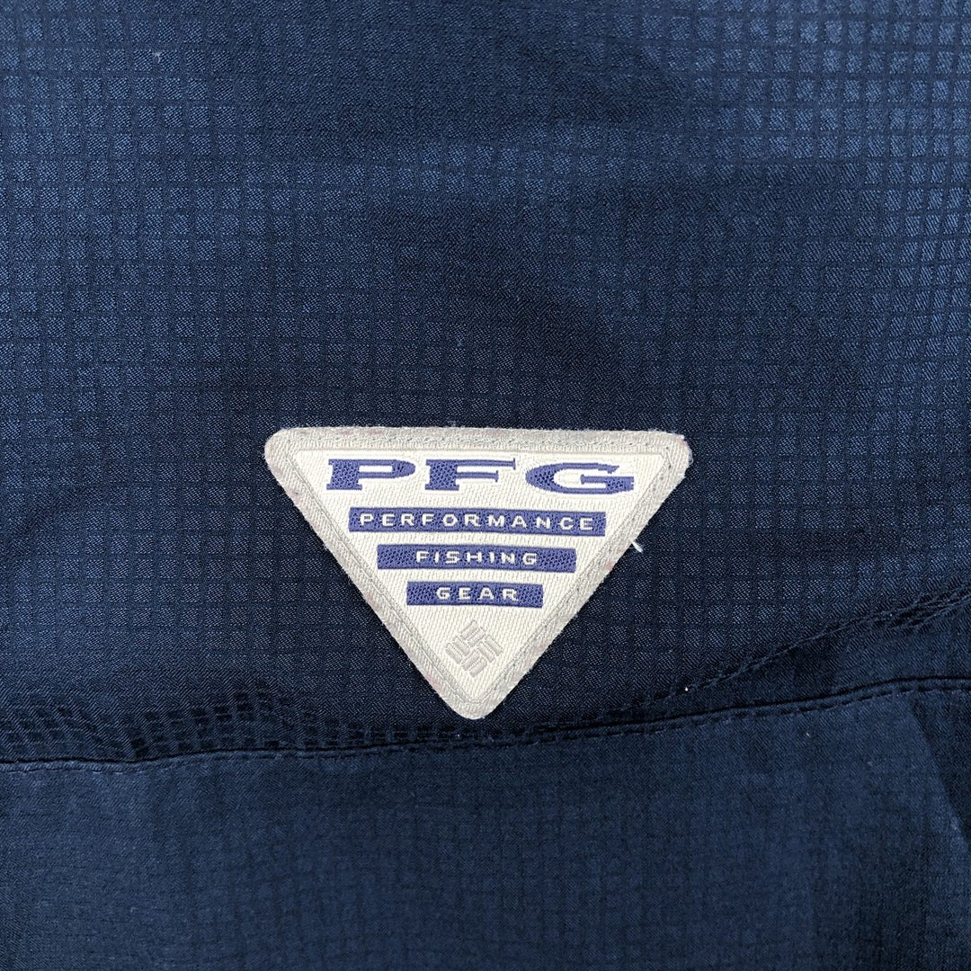 Columbia PFG OMNI-SHADE Omni-Shade Button-Down Short Sleeve Fishing Shirt Men's XL polyester navy blue type Vintage Second Hand